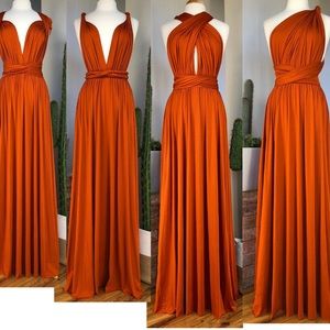 Burnt Orange Multi-way Wrap Dress/Party Dress/Bridesmaid Dress